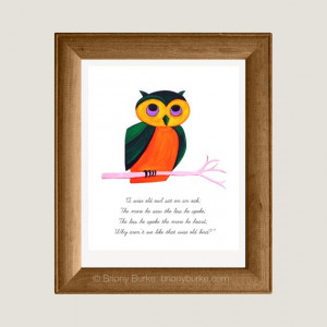 Wise Old Owl Bird Quote 8 x 10 Art Print/Wall Art by BrionyBurke, $24 ...