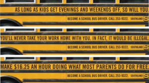 16: Up next is a funny recruitment ad for potential school bus ...