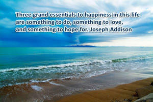 Three grand essentials to happiness in this life are something to do ...