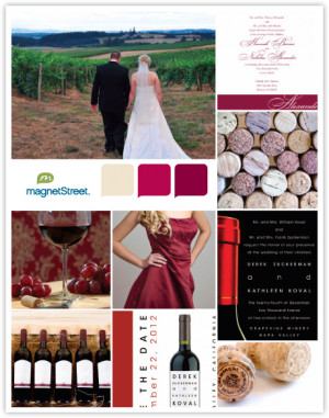 wine and champagne wedding colors