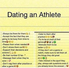 Dating an Athlete More