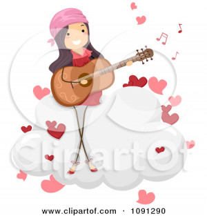 Little Girl Playing Guitar Clipart Girl singing a love song and