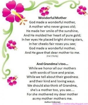 happy mother's day poems