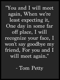 ... face. I won't say goodbye my friend, for you and I will meet again