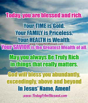 You are Blessed and Rich