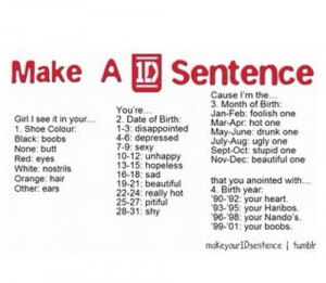 creds to owner #one direction #directioners #1d #make a 1d sentence