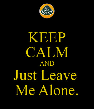 Keep Calm And Just Leave Alone