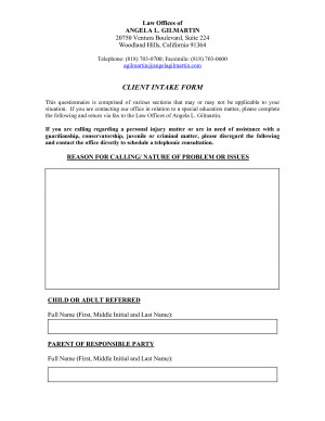 Attorney Client Intake Form Pdf picture