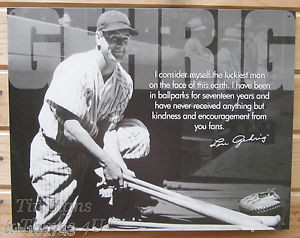 Lou-Gehrig-quote-TIN-SIGN-metal-vtg-yankees-baseball-photo-sport-bar ...