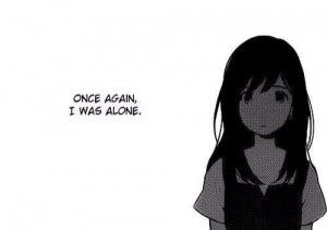 ... girl, japan, lonely, manga, memories, monochrome, pain, quote, quotes