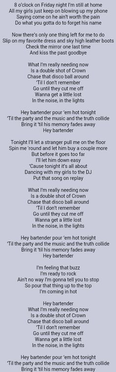 Lady Antebellum . Bartender