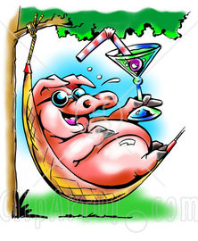 70810-Royalty-Free-RF-Clipart-Illustration-Of-A-Vacation-Pig-Drinking ...