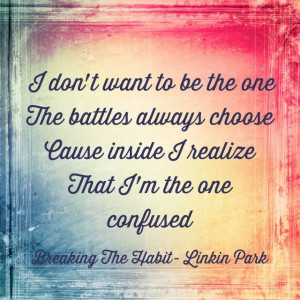 ... inside I realize that I'm the one confused.' - lyrics from Linkin Park