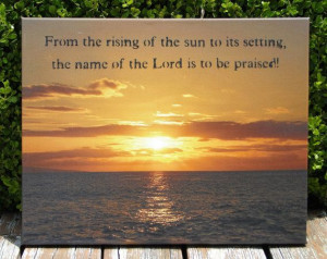 Scripture Wall Art (Bible Verse), Sunset over the Ocean, Photograph by ...