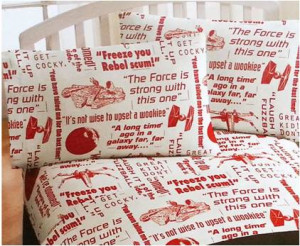 Twin Rad Red Famous Star Wars Quotes Sheets Set