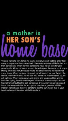 mother is her son's home base