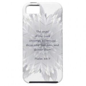 Angel Feathers Psalm 34:7 Inspiring Quote iPhone 5 Covers