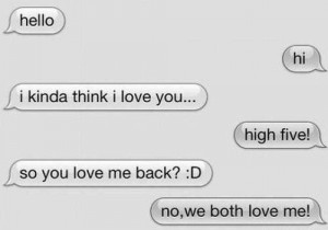 funny quotes, high five, i love you, i think i love you, love, quote ...