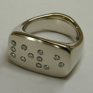 Bespoke Soho Ring 18 Carat White Gold & Diamond