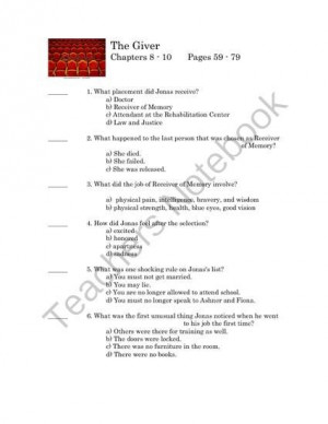 .com - (2 pages) - Multiple Choice and Short Answer quiz on The Giver ...