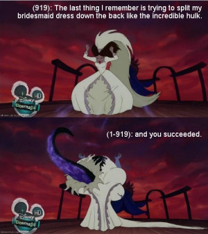 from The Little Mermaid in her wedding dress.Bottom image: Ursula ...