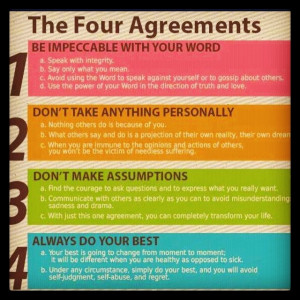 The Four Agreements by Don Miguel Ruiz. Saw this from purposefairy ...