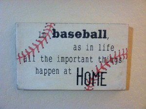 solid wood baseball sign with cute quote by DesignandFragrance, $30.00