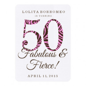 50th Birthday Fabulous & Fierce Party Invitations