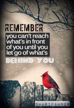 you can t reach what s in front of you until you let go of what ...