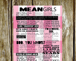 Mean Girls Quotes Poster Mean girls quotes // instant