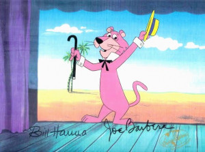 Hand-painted original production cel of Snagglepuss from the cartoon ...
