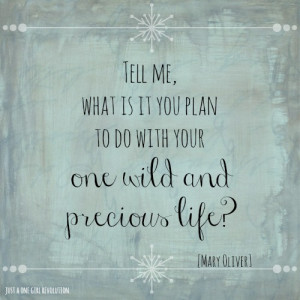 one wild and precious life.