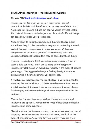 Home Insurance Quotes Online South Africa ~ South Africa Insurance ...