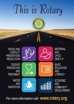 The Rotary Foundation and its six areas of focus.