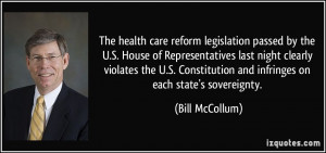 The health care reform legislation passed by the U.S. House of ...