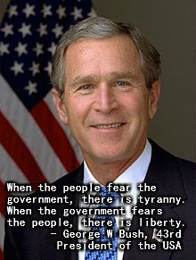 Famous George W Bush quote on liberty.
