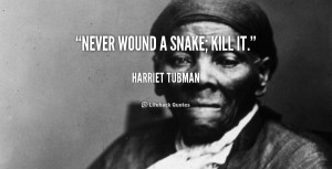 Harriet Tubman Never Wound A Snake Kill It Quote