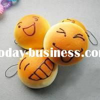 Funny Bread Shape Smiling Face Mobile Strap Accessory