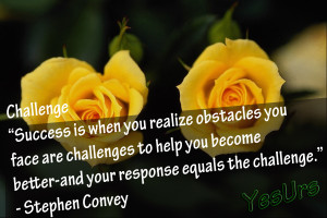 ... You face are challenges to help you become better ~ Challenge Quote