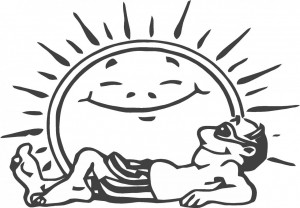 Wall Decals and Stickers - Man suntanning