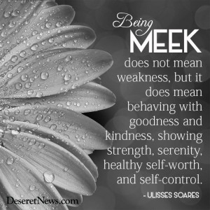 us to become more Christlike. … Being meek does not mean weakness ...