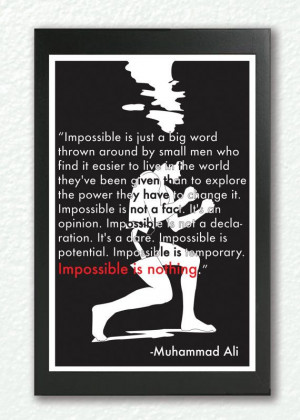 ... quote, motivational wall art - 'Impossible is nothing