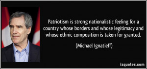 Patriotism is strong nationalistic feeling for a country whose borders ...