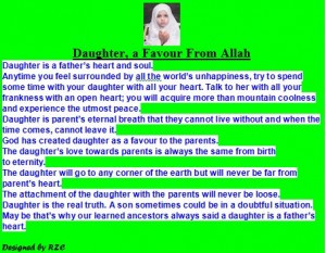 ... daughters, Daughter, a favour from Allah – Famous Daughter Quotes