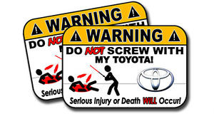 Pack Funny Toyota Warning Sign Sticker Don't Screw With my Toyota ...