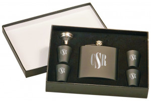 custom engraved Stainless Steel Flask Set, that comes with a funnel ...