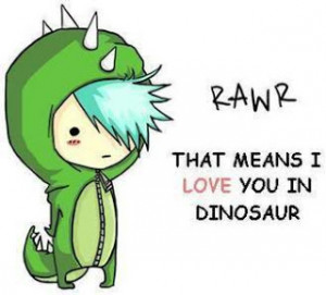 Funny cartoon dinosaurs in love