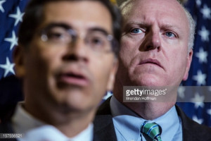 News Photo : Rep Xavier Becerra and US Rep Joseph Crowley hold...