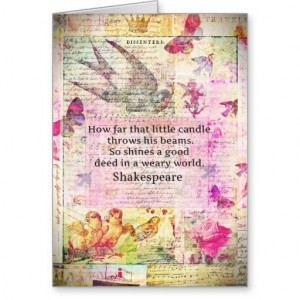 Shakespeare inspirational quote about good deeds greeting card