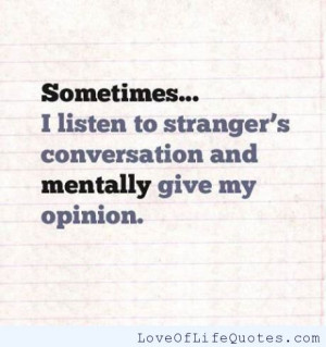 Listening Strangers Conversations
